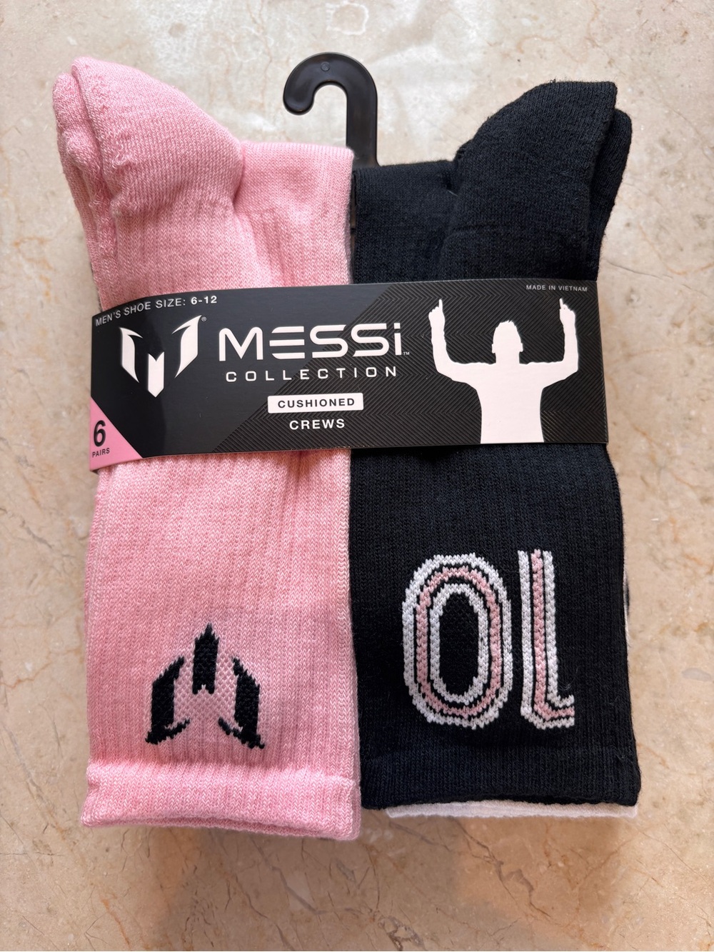 Messi 6 pack of cushioned crew socks